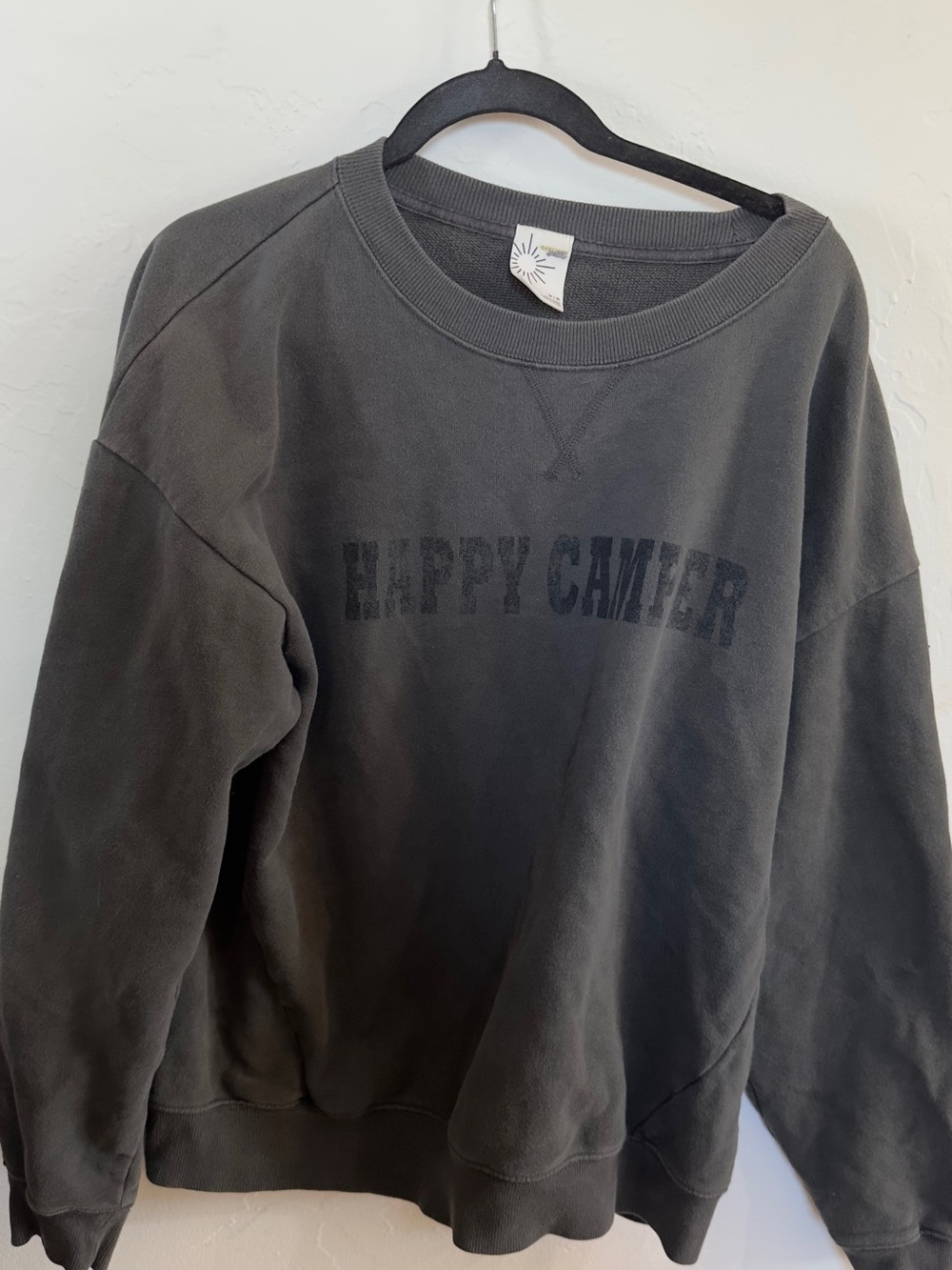 aerie Charcoal Gray 'Happy Camper' Crewneck Sweatshirt